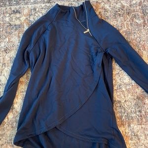 Navy Blue Mockneck zipper sweater Jockey